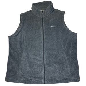 Columbia Sportswear Mens Fleece Vest Gray Full Zip Outdoors Size 2X